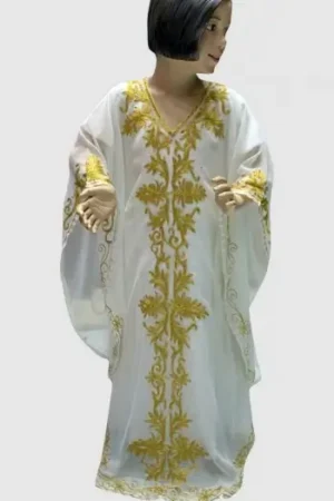White Girls Caftan Dress for Ramadan – Stunning Kids Kaftan (1)