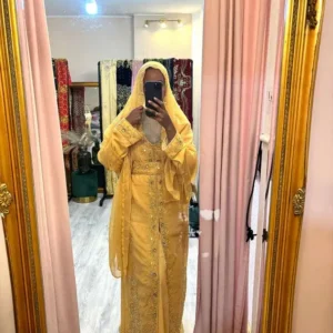 Yellow Mioroccan Kaftans Abaya (1)