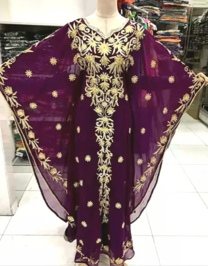 Aari Embroidered Kaftan Dress (2)
