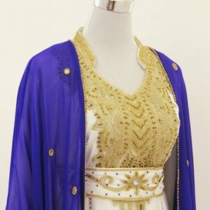 Blue and white Embroidered Kaftan Jacket (20)