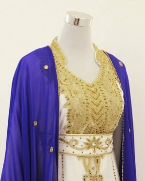 Blue and white Embroidered Kaftan Jacket (20)