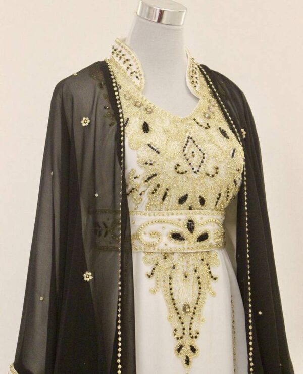 Black and white Embroidered Kaftan Jacket (32)