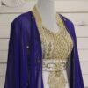 Blue and White Embroidered Kaftan Jacket (50)