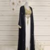 Embroidered Kaftan Jacket Black and white