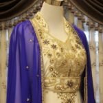 Royal Blue and white Embroidered Kaftan Jacket (53)