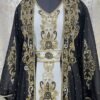 Black and White Embroidered Kaftan Jacket (56)