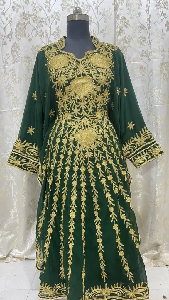 Arabic Kaftan With Colorful Hand Embroidery Work