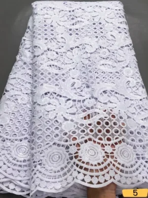 Nigerian Net Lace Fabric White (2)