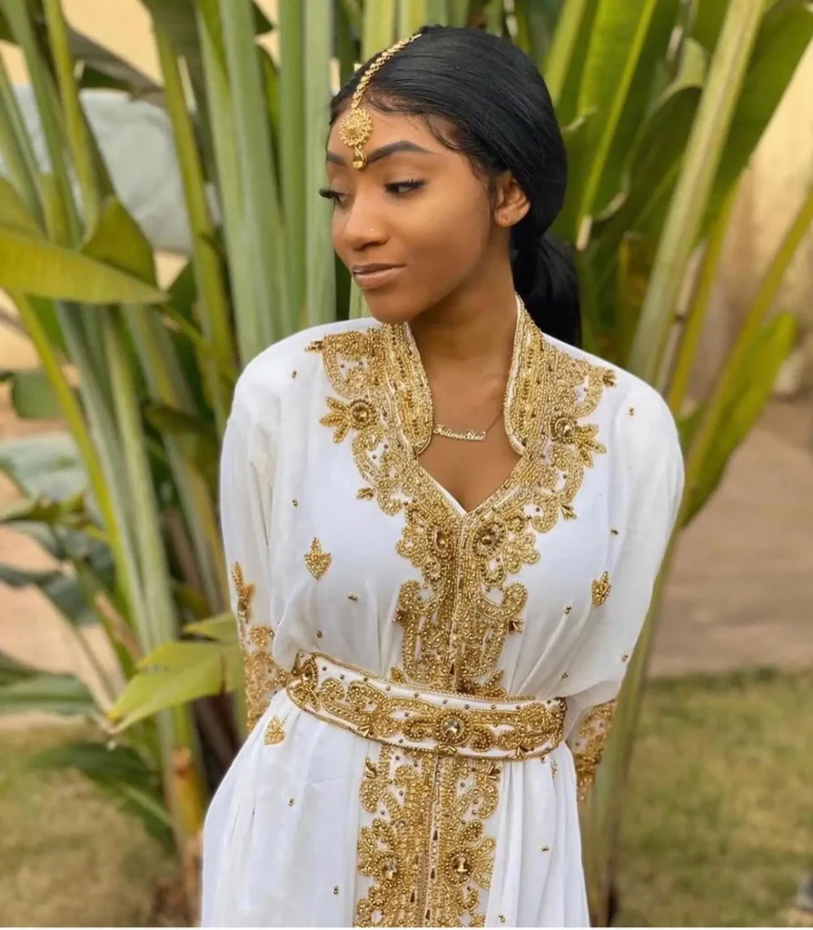 green emerald velvet dress Embellished White Lawn Frock with Churidar Pakistani Eid Dress – Nameera by  Farooq main image 1
