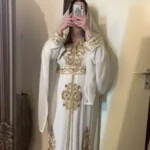 White and Gold Kaftan for EidBridal Nikkah Dress