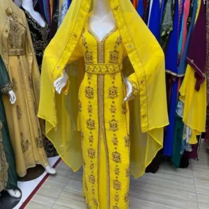 yellow kaftan moroccan caftan (5)