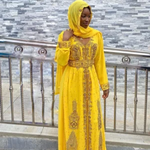 yellow kaftan moroccan caftan (8)