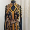 Black Moroccan Kaftan with Gold Embroidery for Weddings and Festive Celebrations (1)