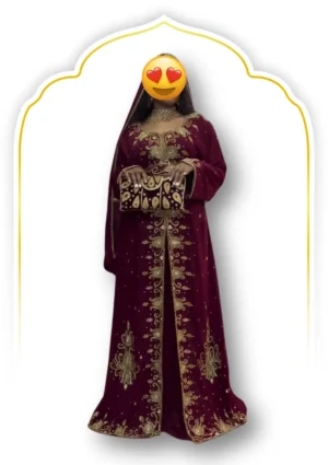 Maroon Moroccan Kaftan (1)