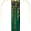 Moroccan Kaftan Gown Collection with Golden Embroidery in Green