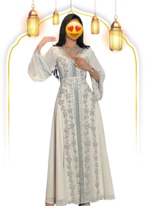White Embroidered Kaftan (1)