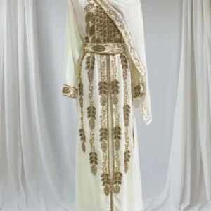 White Moroccan Kaftan Eid Outfit (2)