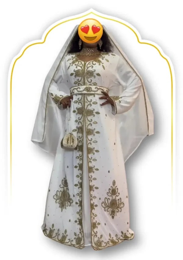 White moroccan kaftan for eid 2025 (1)