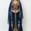 navy blue gold embroidered moroccan kaftan (2)