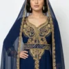 navy blue gold embroidered moroccan kaftan (4)