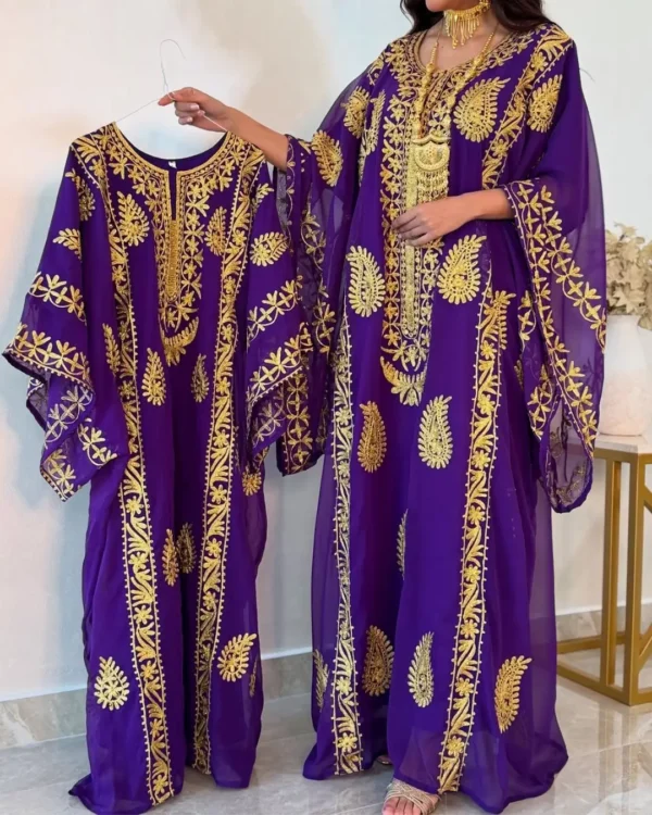 Elegant Moroccan Thob Kaftan Dress for Eid and Ramadan – Modern Floor-Length Takchita Party Wear for Women (1)