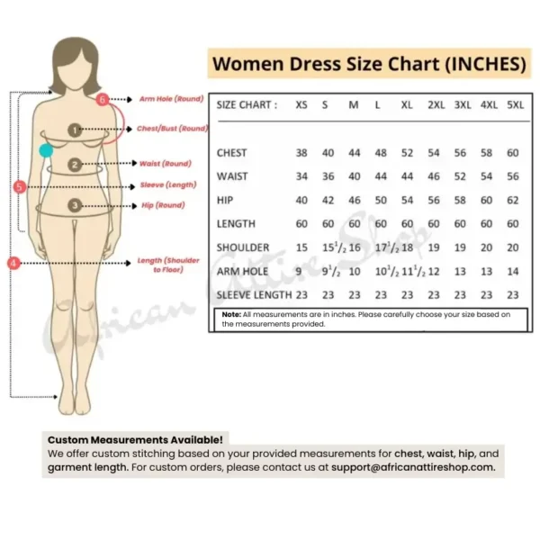 women dress size chart 2025