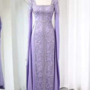 Luxury Sky Blue Beaded Moroccan Kaftan