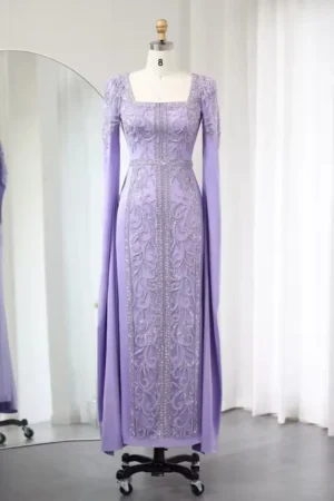 Luxury Sky Blue Beaded Moroccan Kaftan