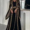 Luxury Black & Gold Hand Embellished Moroccan Kaftan (1)