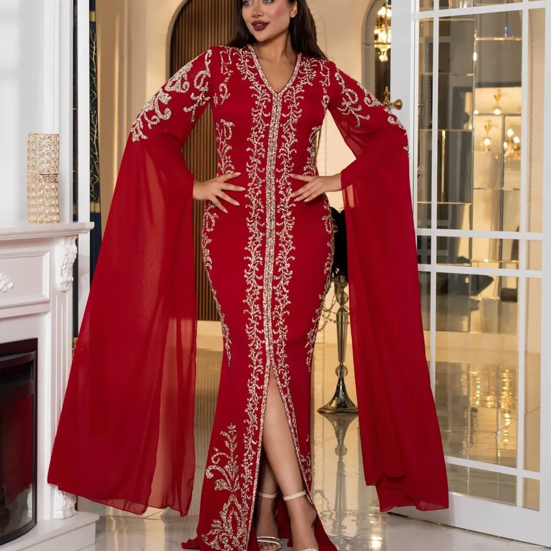 SALE! Luxury Black Kaftan Dress with Gold Embroidery  Moroccan Style  Evening Gown for Women