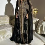 Royal Black & Gold Moroccan Kaftan Gown (1)