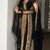Black-Moroccan-Kaftan-with-Gold-Crystal-Beading-Luxury-Handcrafted-Georgette-Gown-3