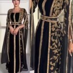 Black Moroccan kaftan dress turkey abaya (1)