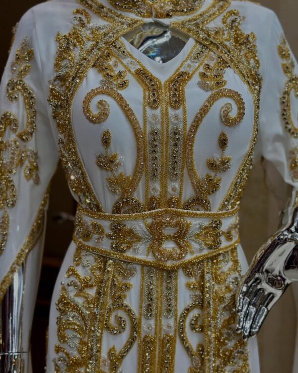 Embroidered Moroccan bridal kaftan gown (2)