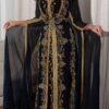 Luxury Black Moroccan Kaftan Dress with Gold Embroidery Handmade Designer Caftan for Wedding Henna Party Nikkah Eid Reception and Evening Wear (1)