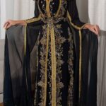 Luxury Black Moroccan Kaftan Dress with Gold Embroidery Handmade Designer Caftan for Wedding Henna Party Nikkah Eid Reception and Evening Wear (1)