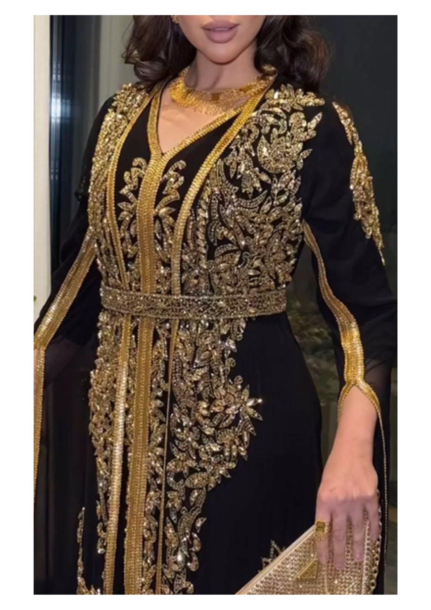 embroidered belted kaftan dress Carolina K X Valerie Kaftan Belted Dress
