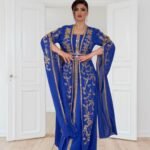 Royal Blue Moroccan Kaftan, Gold Embroidered Kaftan Dress, Moroccan Party Wear for Women, (1)