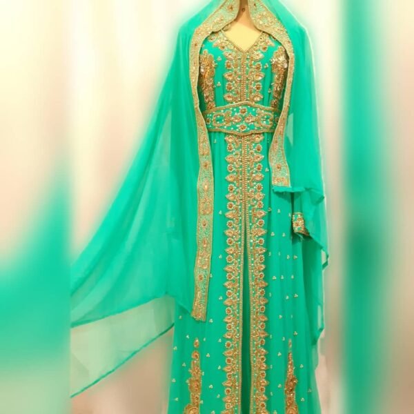 sea green moroccan nikkah kaftan (1)