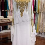 White & Gold Embroidered Moroccan Kaftan (1)