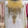 White & Gold Embroidered Moroccan Kaftan (2)
