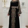 Black velvet embroidered thobe (2)