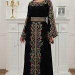 Black velvet embroidered thobe (2)