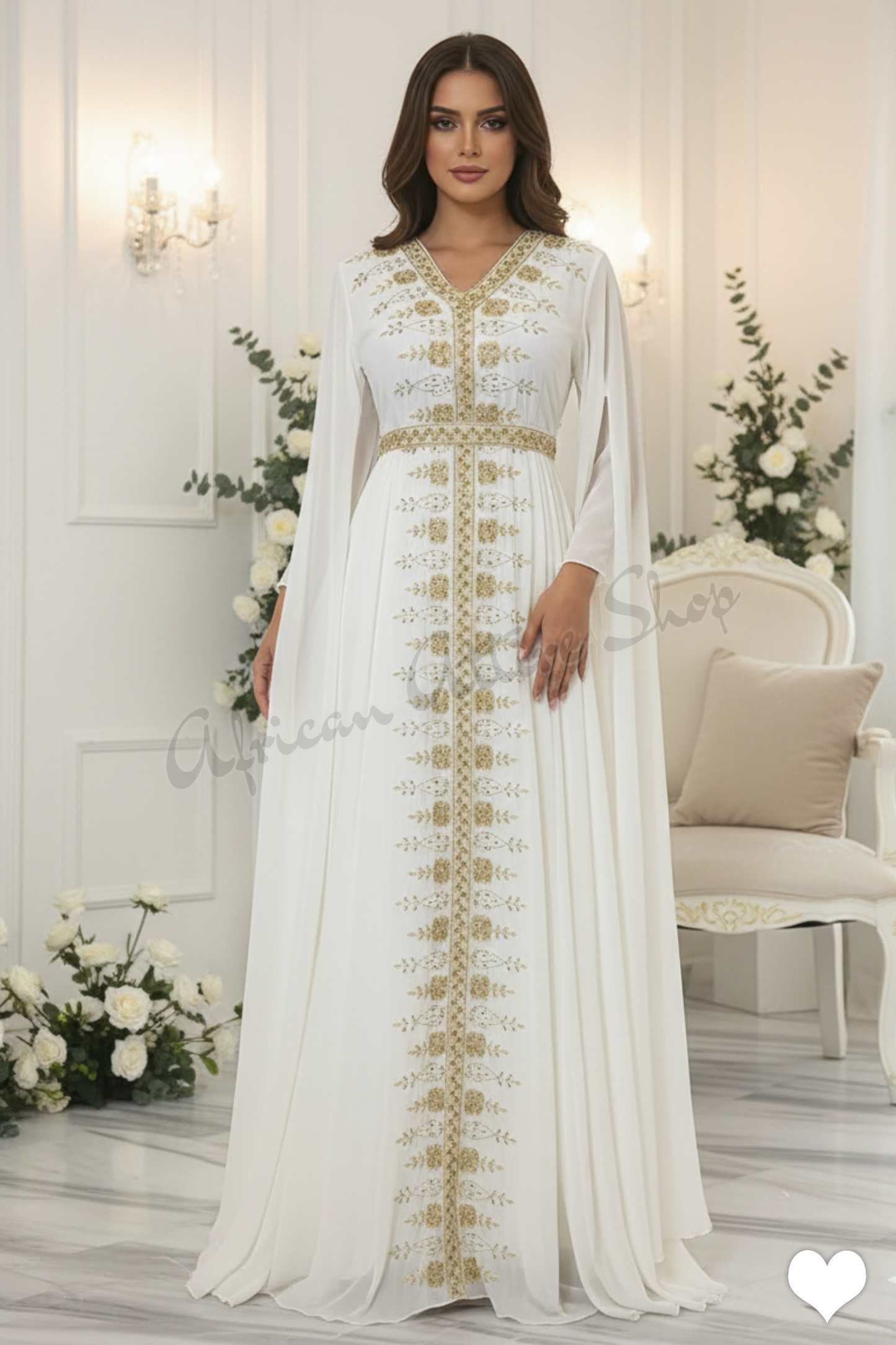 Moroccan Wedding Kaftan White Moroccan Wedding Kaftan White