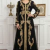Black Moroccan kaftan dress with gold embroidery (1)