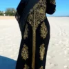 black gold embroidered moroccan kaftan niqab abaya (1)