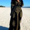 black gold embroidered moroccan kaftan niqab abaya (4)