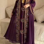 purple Moroccan kaftan with multicolor embroidery (1)