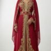 Moroccan Kaftan Takchita Red Gold Embroidered Eid Dress Ramadan Gown Plus Size Custom Wedding (3)