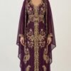 Purple Moroccan kaftan with gold embroidery (1)
